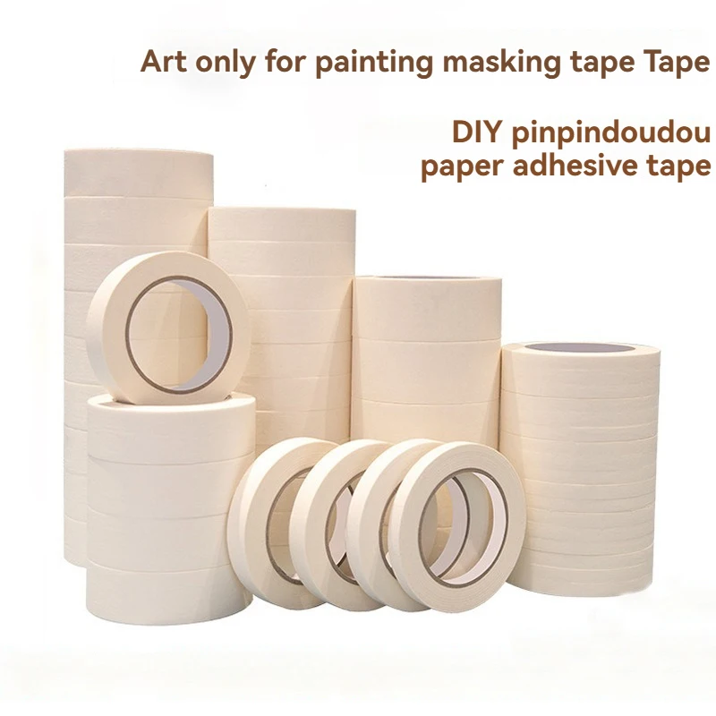 18yard/ 45.7yard Masking Tape 0.39/0.98/2.36inch Single Side Tape Adhesive Crepe Paper for Oil Painting Sketch Drawing Supplies
