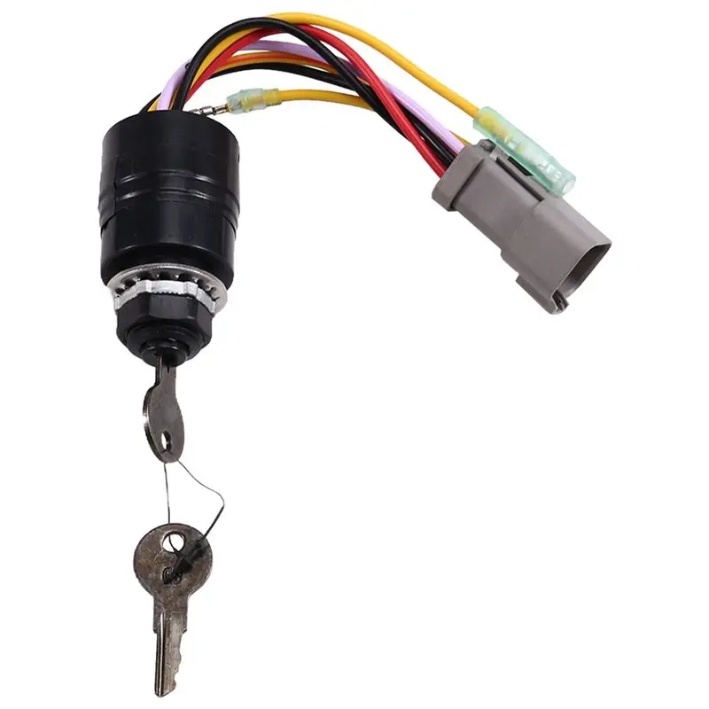 129572 Ignition Switch Assy Key For Mercury Outboard Box Tracker Boats With 2 Keys 3 Position 6 Wire Connectors