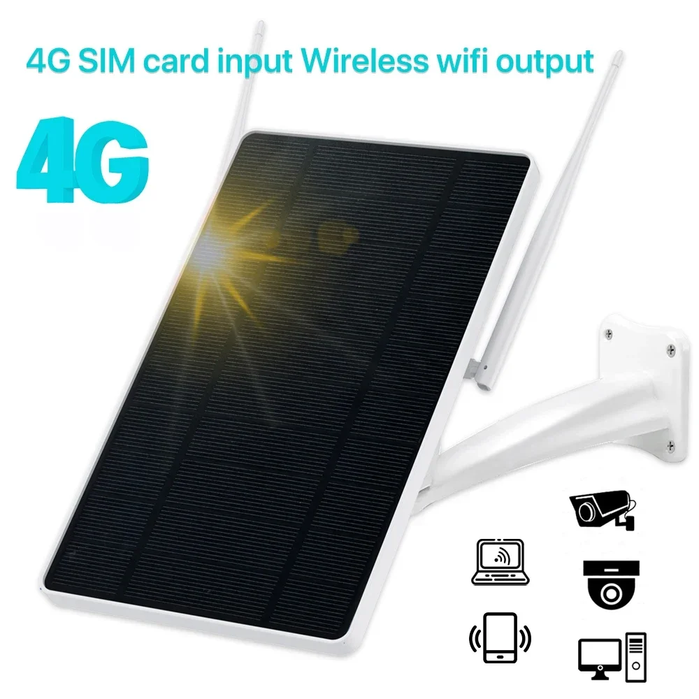 6W Solar Power 4G Sim Card Router WiFi Repeater Outdoor Solar Powered Waterproof  Long Range Wifi Extender For Camera Phones PC