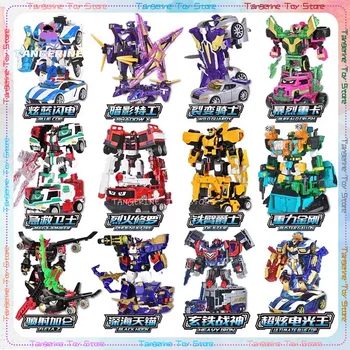 Dazzling go Metal Cardbot Action Figures Dazzling Blue Lightning Transformed Mech Robot Toydiamond spinning card Summoner Boys Toys