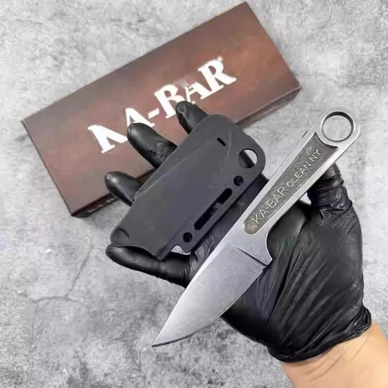 1pcs Small Straight High Hardness Outdoor Knife Popular Survival Knife Integrated Dragon Bone with K Sheath EDC Tool