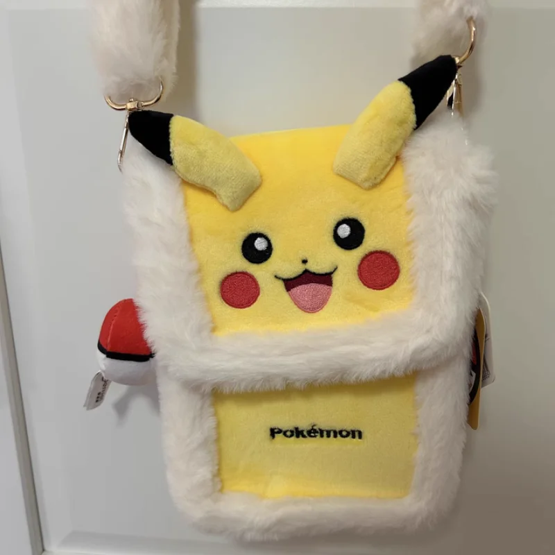 

original potdemiel Stisch Strawberry Bear Pikachu Chip Anime Plush Bag Kawaii Crossbody Bag Cute Mobile Phone Bag Holiday Gift