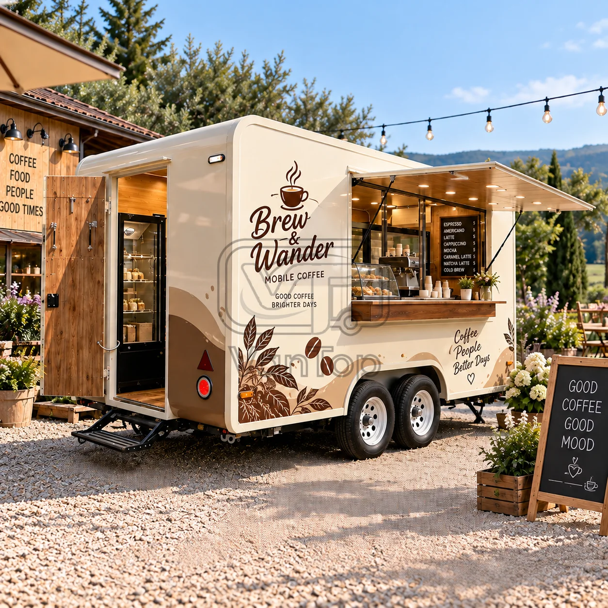 Food Truck Trailer Mobile Food Trailer Coffee Trailer Concession Trailer for Coffee Shop Dessert and Beverage Business