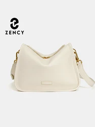 Zency Trend Women Soft Leather Small Handbags Crossbody Bag Beige Yellow Roomy Pillow Bag Fashion Underarm Bag For Girls