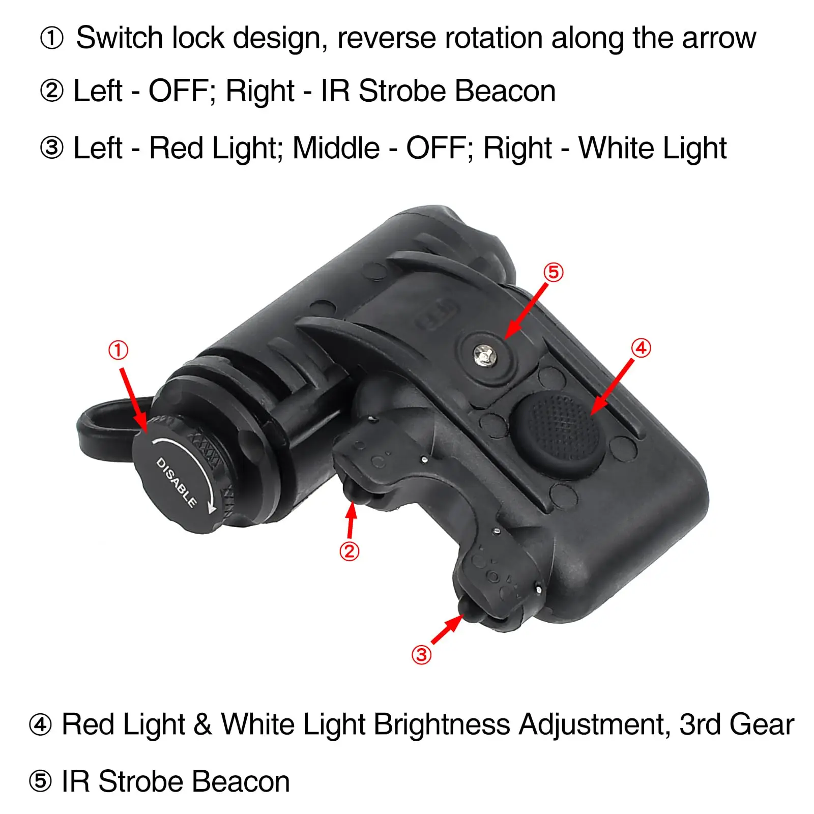 Tactical Helmet Light Fast II helmet LED lighting infrared signal flash light Airsoft Survival Signal Light for Outdoor Hunting