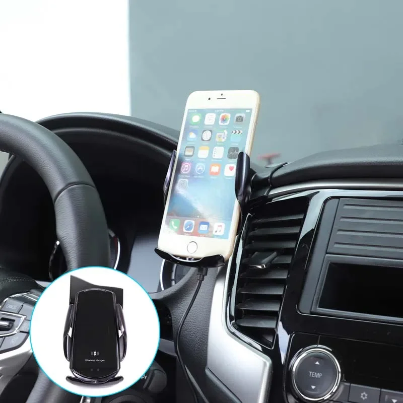 ABS Black 1Pcs For Mitsubishi L200 2019-2023 Car styling central control air outlet mobile phone stand car interior accessories