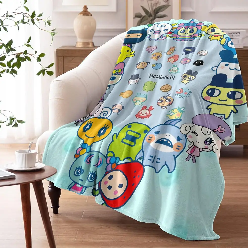 T-Tamagotchis Throw Soft Flannel Throw Summer Blanket Lightweight Cozy Nap Blanket For Sofa Bed Travel view 3