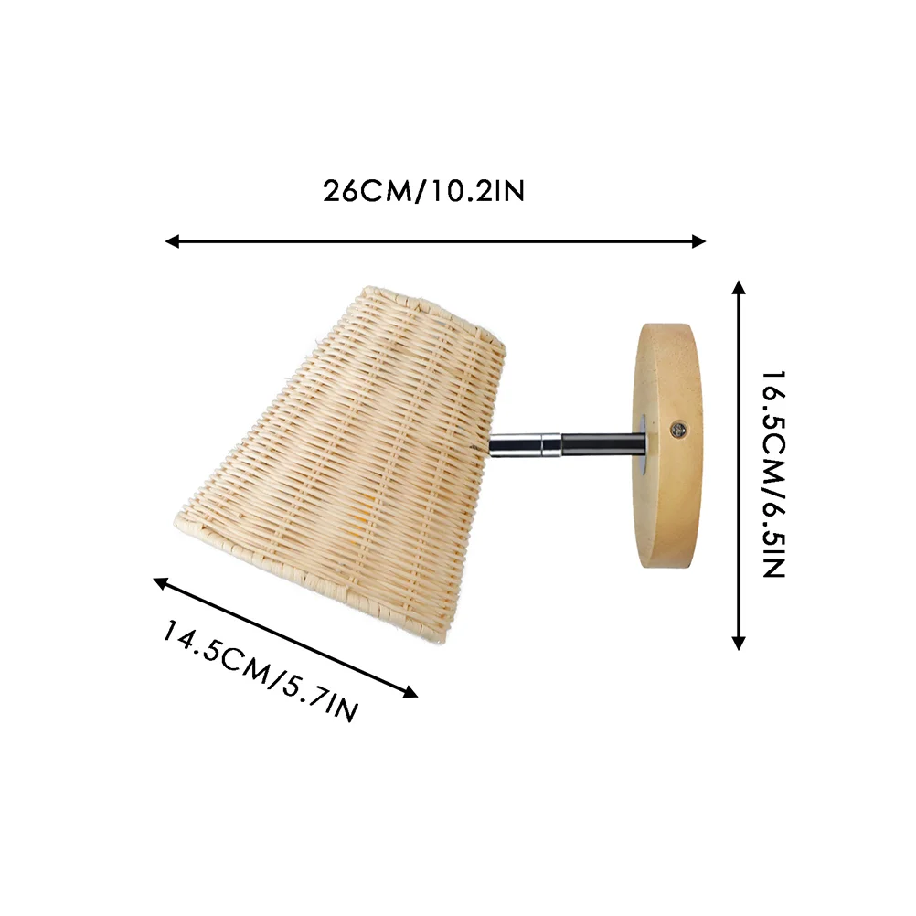 Aplique de pared para cabecera, lámpara de dormitorio, accesorios de iluminación, luces nocturnas modernas para colgante Simple de ratán
