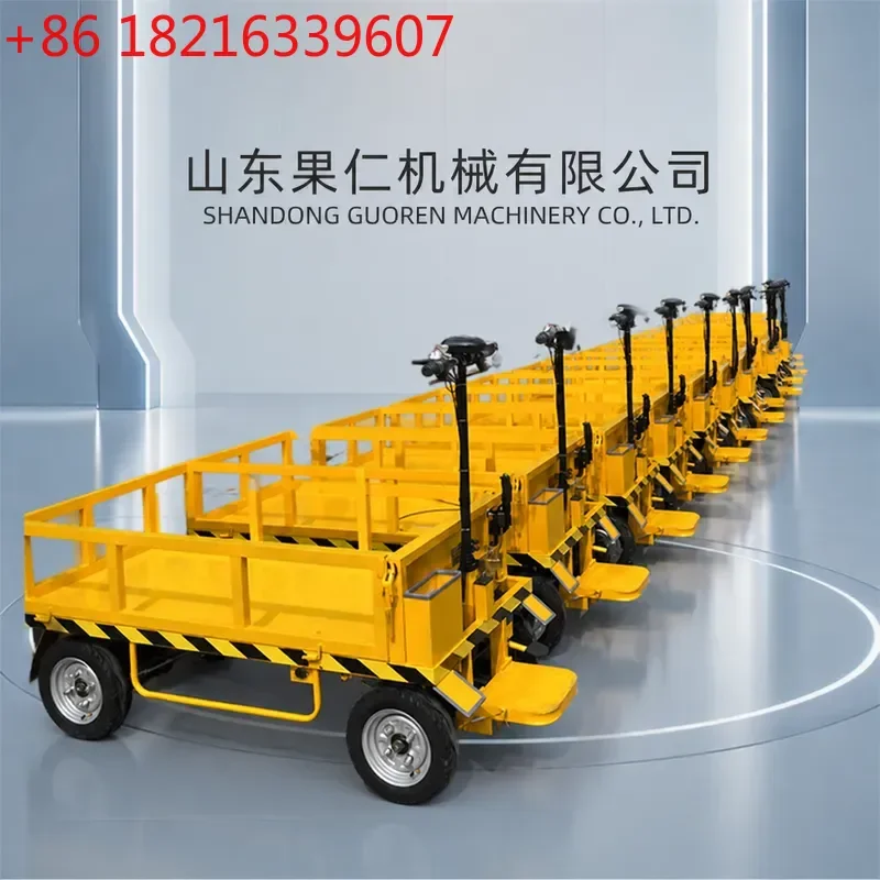 Four Wheel Electric Flatbed Truck Heavy Duty Machinery Equipment Transporter Industrial Cargo Handling Vehicle