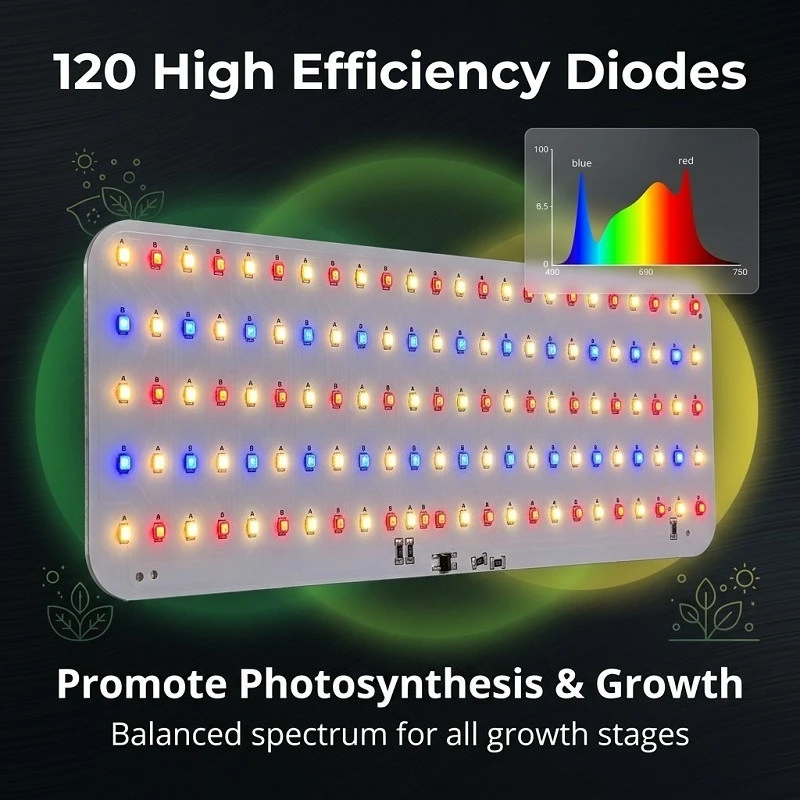 2026 Adjustable Height Quantum Board Grow Light Dimmable Dual Use Lamp For Vegetable Seedling Hydroponic Mini Aquarium Layout
