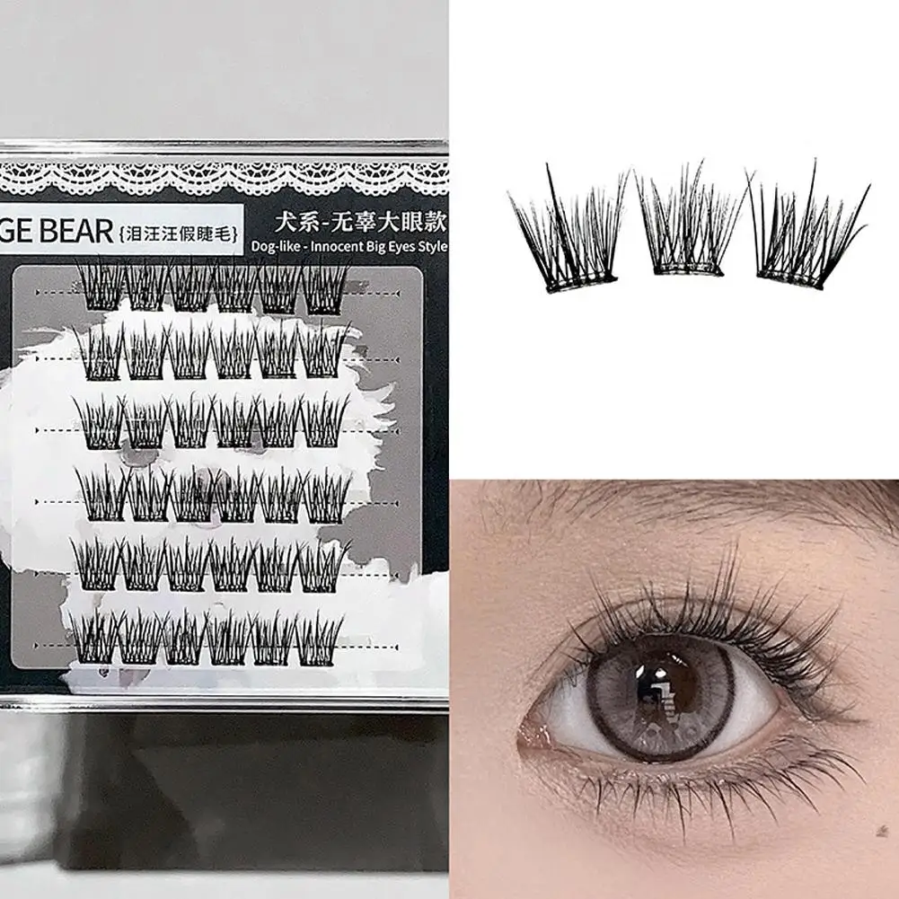 ขนตาปลอมแบบติดเอง DIY ไม่ต้องใช้กาว ขนตาปลอมแบบกลุ่ม ทรงฟ็อกซ์อาย ธรรมชาติ นุ่ม แบบปีก ขนตาปลอมสไตล์เกาหลี แต่งหน้าง่าย ใช้งานสะดวก