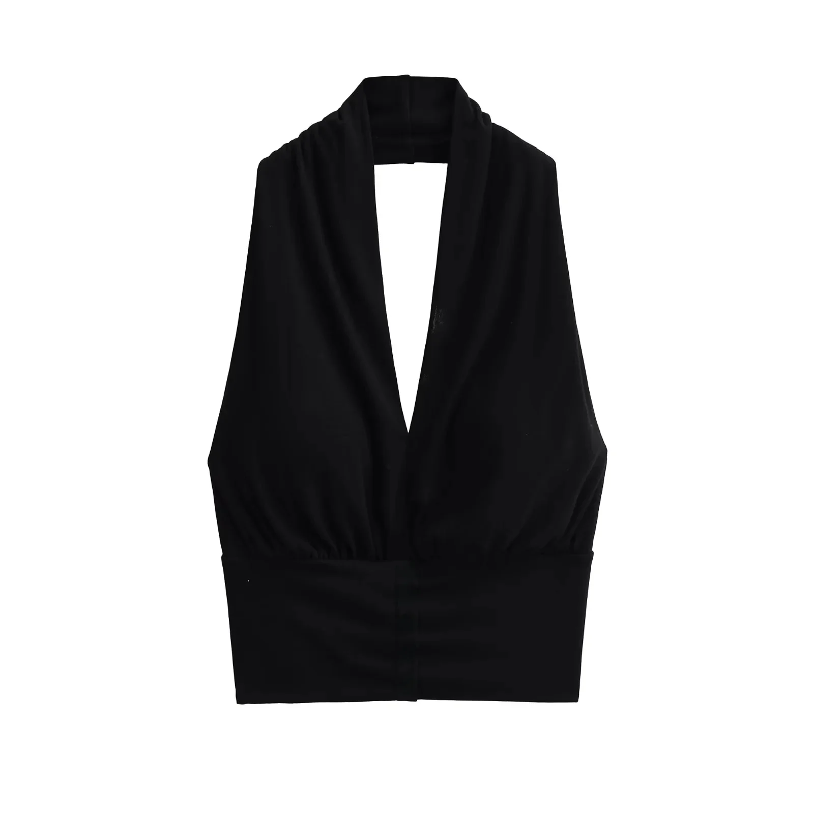 سترة نسائية قصيرة مثيرة بحمالات مع وسادة صدر بقصة ضيقة ملابس خارجية أوروبية على شكل حرف V للسيدات #4