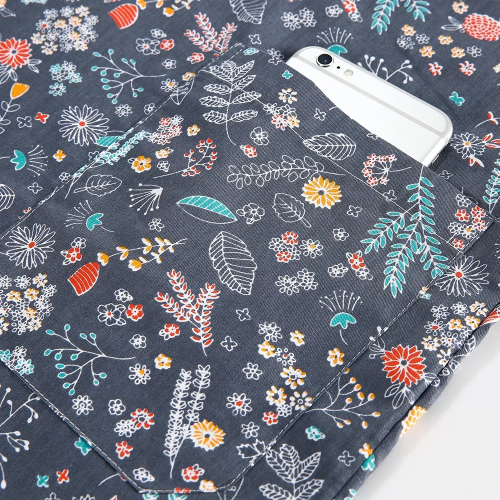 Niaahinn-uniforme de Spa con estampado de búho gris para mujer, Tops exfoliantes de belleza y salud, uniforme de trabajo para salón de belleza, ropa de trabajo