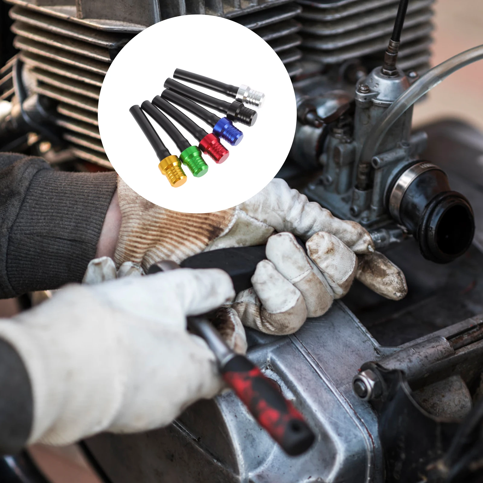 

6pcs Gas Tank Cap Hose for Motorcycle ATV Steel Ball Anti Side Overflow Green Black Red Silver Blue Golden Motorcycle