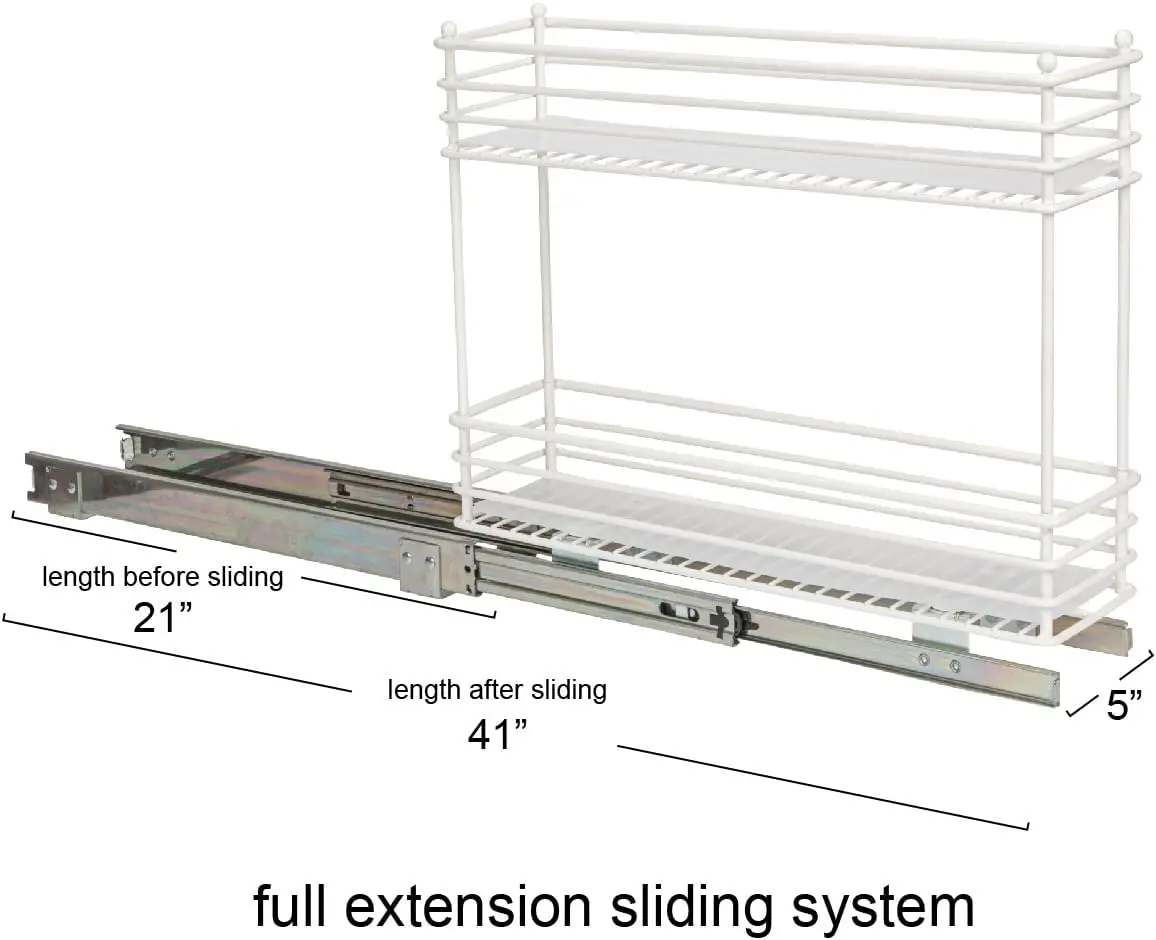 

Household Essentials Glidez Paint-Finished Steel Pull-Out/Slide-Out Basket Storage Organizer With Plastic Liners For Under