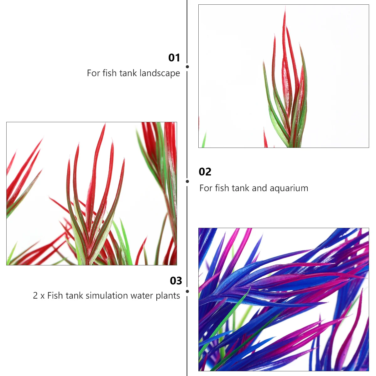 

2Pcs Artificial Aquarium Plants Grass Vivid Underwater Decoration Fish Tank Landscape Ornament Sea World View Simulation