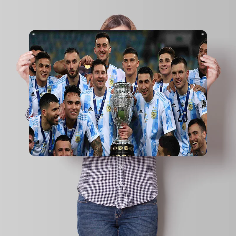 Lionel Andrés Messi Football Tin Poster Customized Retro Soccer Wall Art Vintage Metal Signs for Fans Luxury Home Decor Items