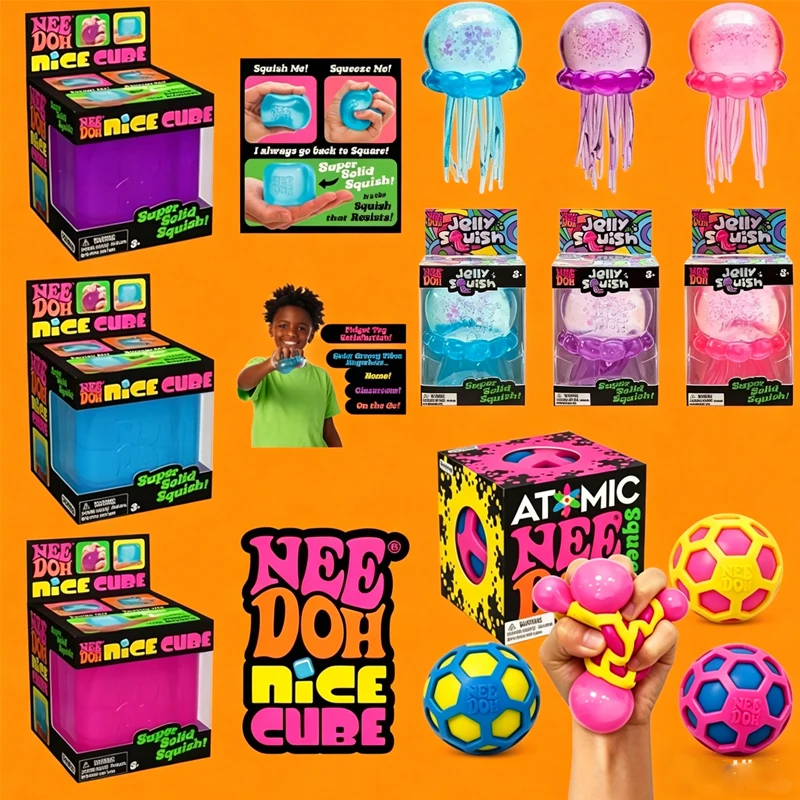 

NeeDoh Squishy Schylling Atomic Stress/ Relief Ball Squishies Blind Box Party Gift Stress Relief /;Toy Sensory NeeDoh Fidget Toy