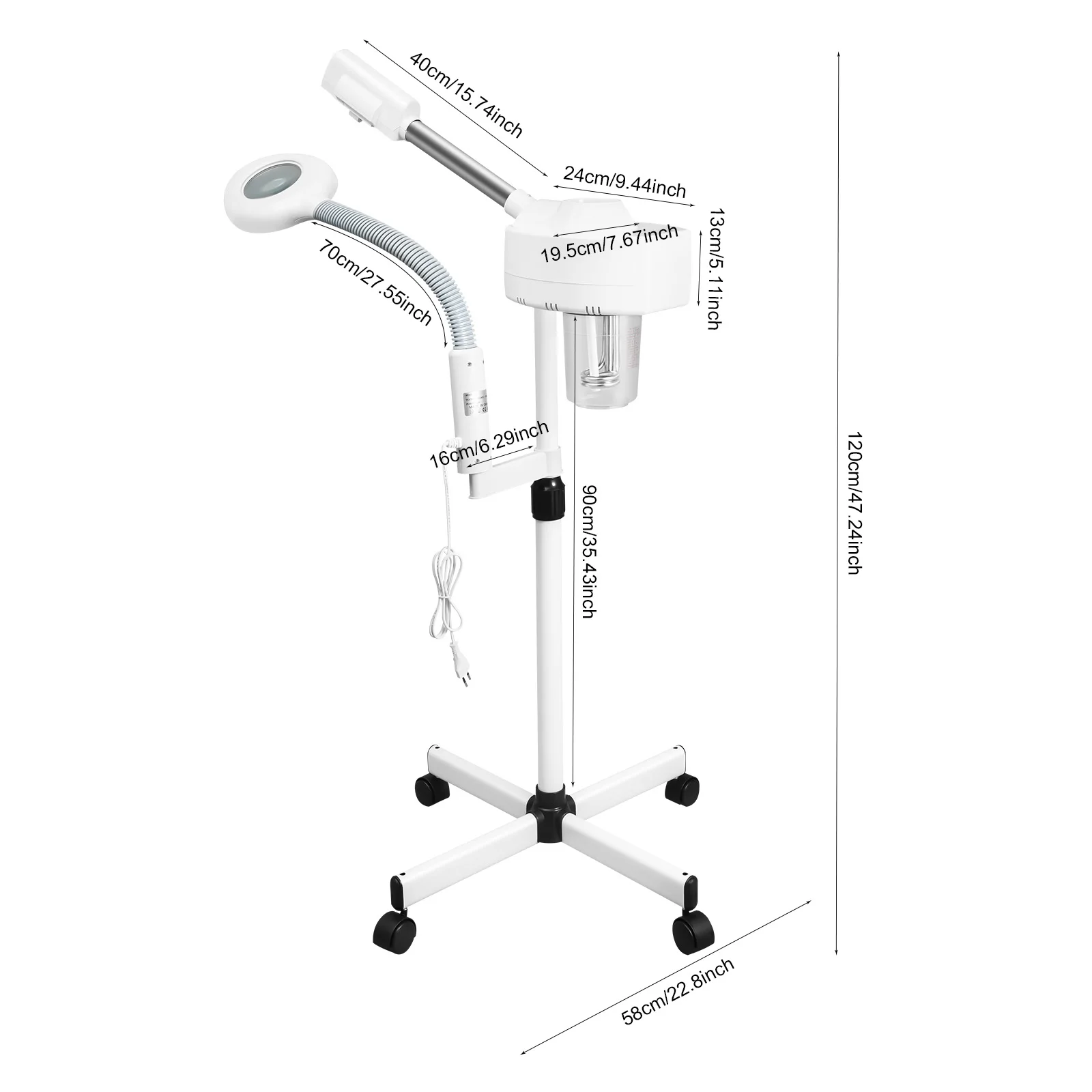 Professionele 2-in-1 gezichtsstomer, Face Deep Clean Ozon Face Face Steamer, 2-in-1 gezichtsmachine met 5x vergrootglas