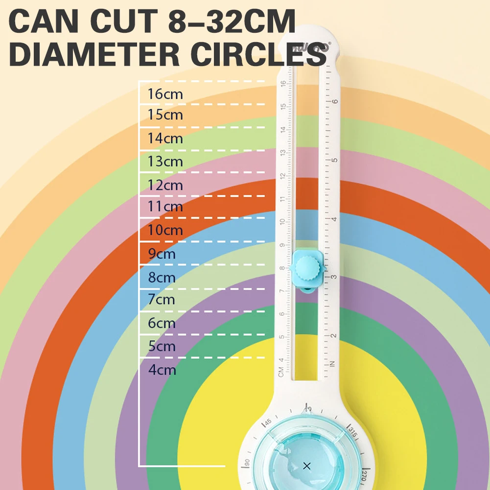 Okrągły nóż do cięcia DIY narzędzie do do wycinania ręcznego wykrawacz kółek 360 stopni regulowane nóż do scrapbookingu okrągłe nożyce do papieru