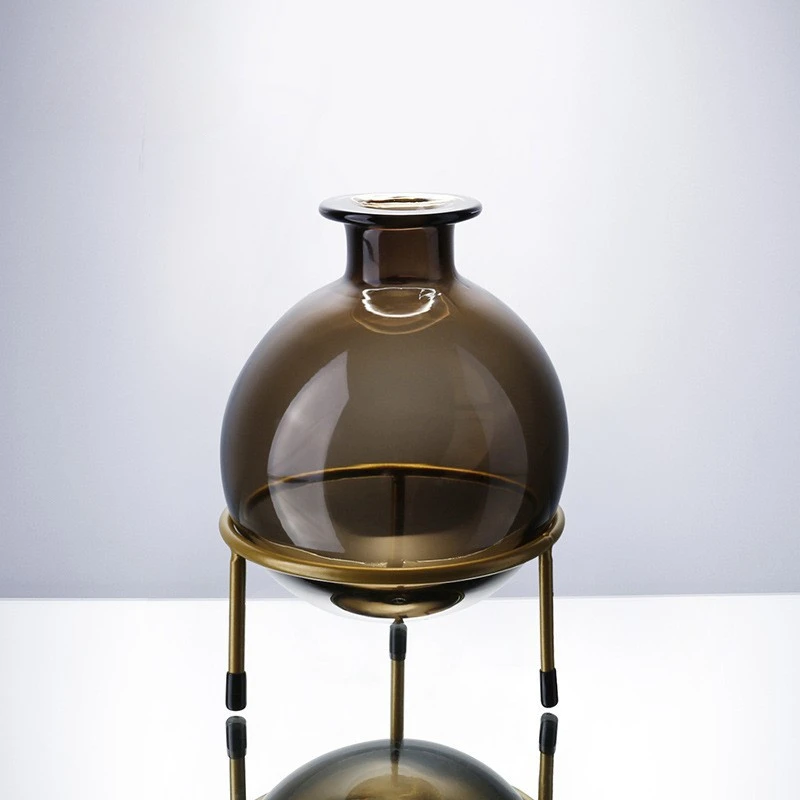 Glass Vase Clear Bottles Bracket Flower Arrangement Hydroponic Accessories Terrarium Cut-out Tripod Home Decoration