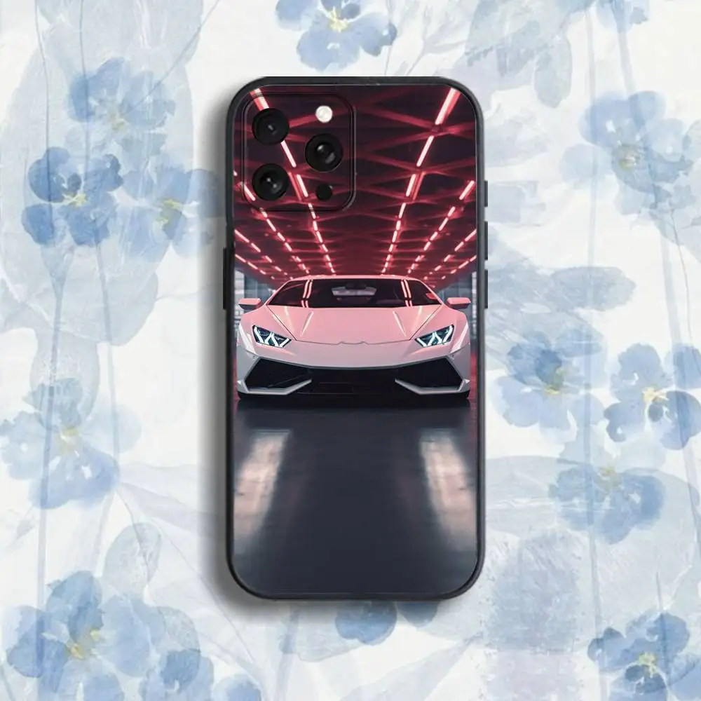 車 A-Lambor-ghinisES スマホケース iPhone 17、16、15、14、13、12、Pro、Max、Plus、E、SE4、Air、Mini対応 ブラック ソフトケース