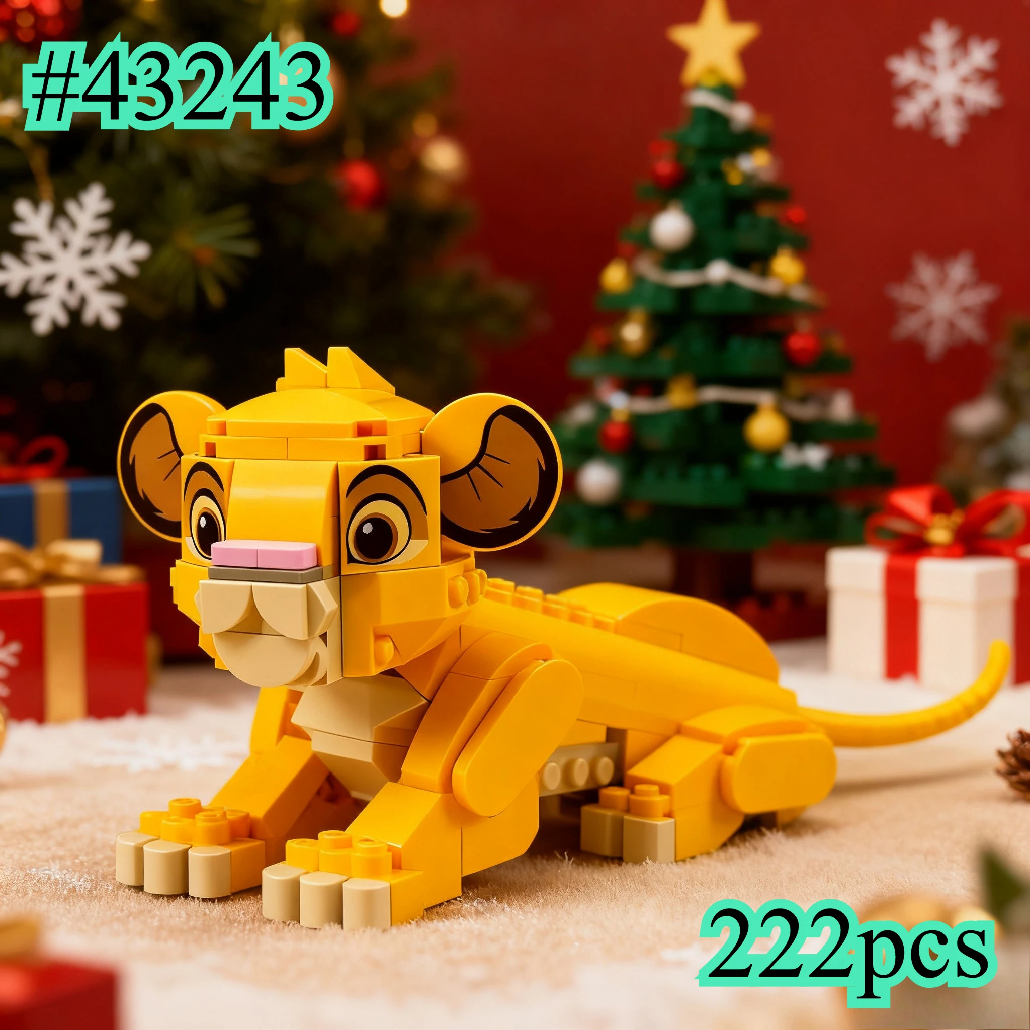 Un animado joven León 43243 juegos de bloques de construcción compatibles con partículas Legoed adecuadas para regalos de Navidad 222 piezas