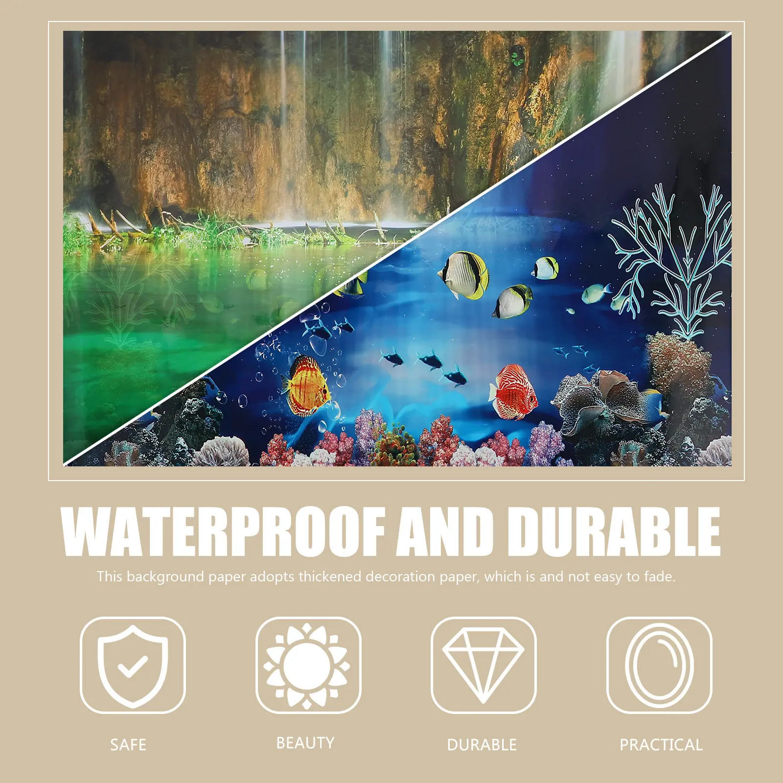 Aquarium Planted Background - Balık Tankı Arka Plan Etiketi 3D