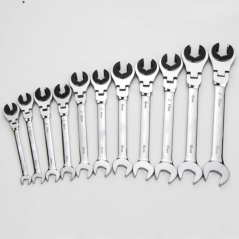 1pcs 8-32MM Tubing Ratchet Wrench with Open Flexible Head 72 Teeth For Car Repair Oil Wrenches Hand Tools