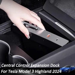 Dock di espansione da 80 W per Tesla Model 3 2024 Controllo centrale Shunt di ricarica HUB USB Accessori Highland Extender veloce intelligente