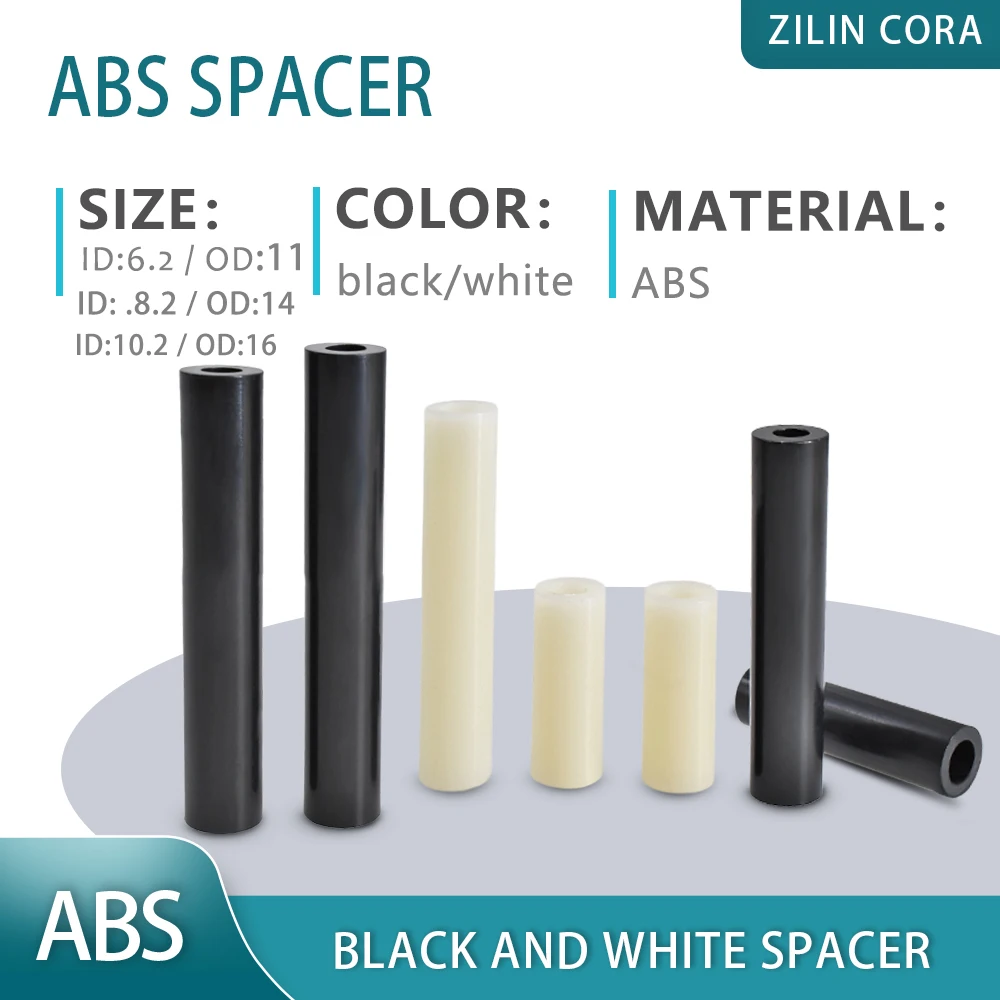 

18x12.2mm ABS Spacer Non-Threaded Plastic Round Standoff PCB Board Spacers Black White 3mm~50mm Length