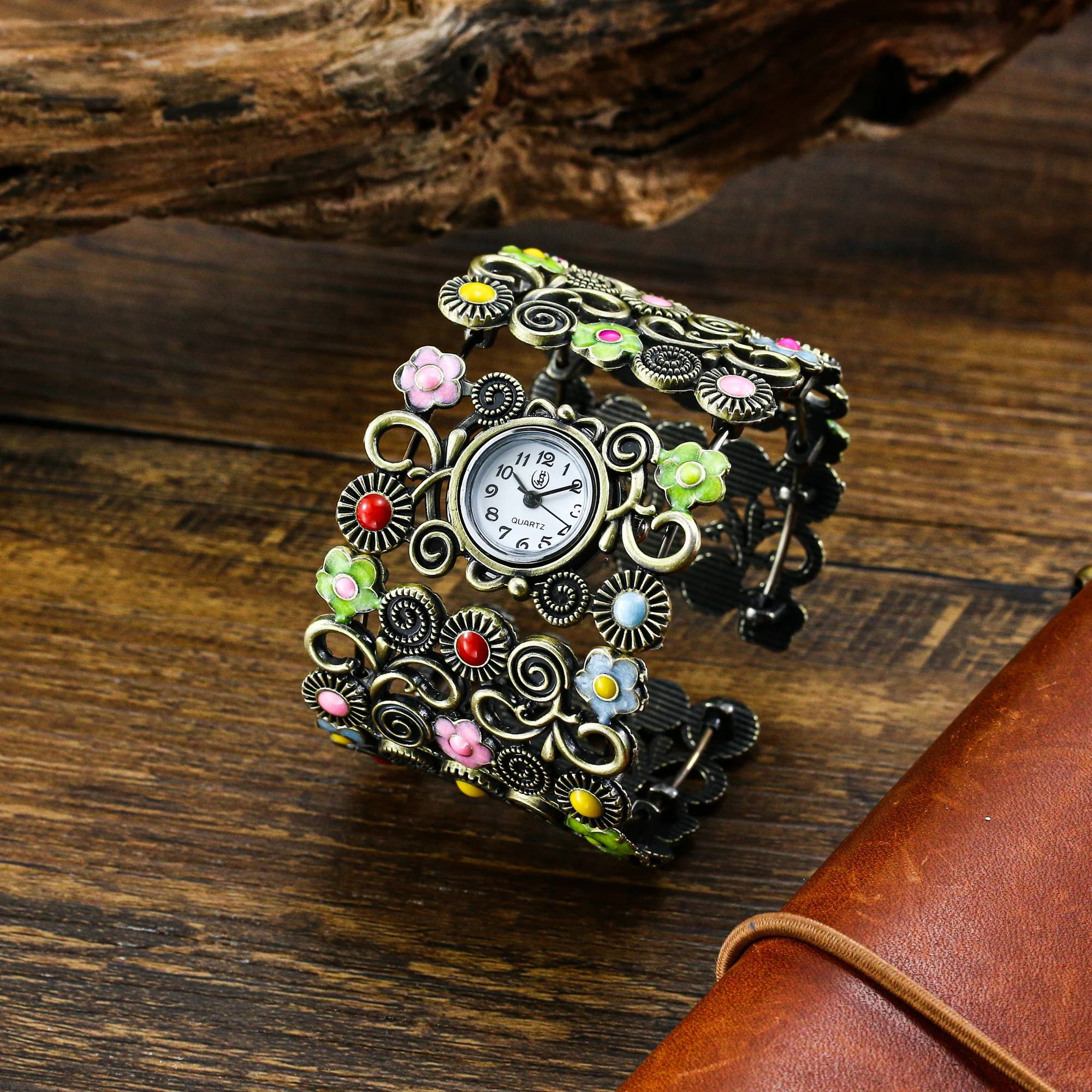 Bohemian style fashion trend bracelet watch women's watch flower decoration jewelry watch color watch