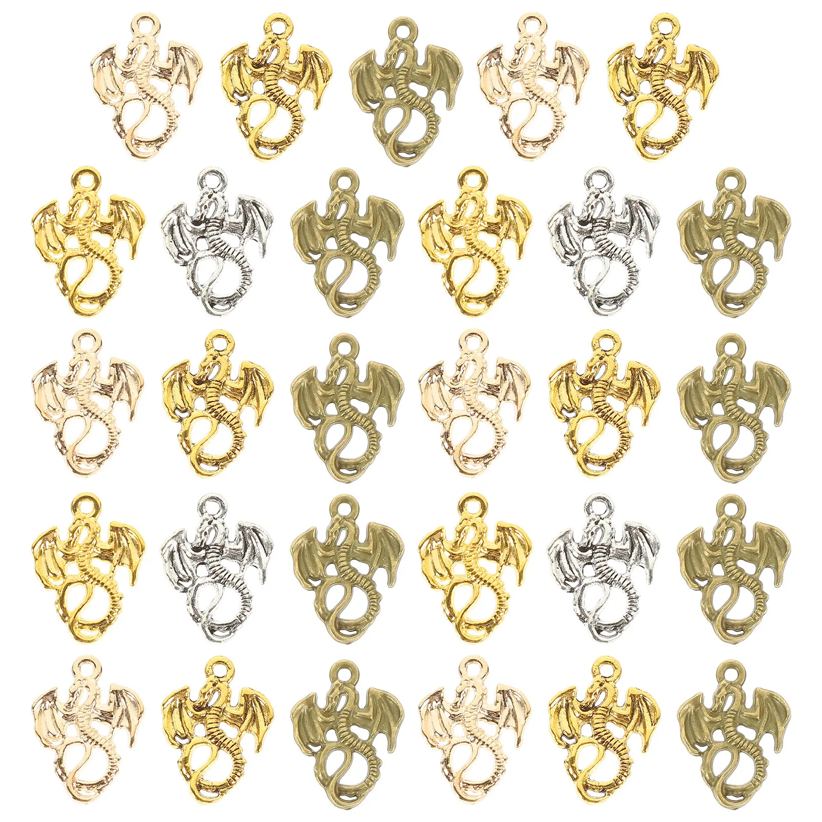

100Pcs Elegant Dragon Charm Pendants Vintage Alloy Metal Dragon Charms for Jewelry Making Necklace Bracelet DIY Craft Hanging
