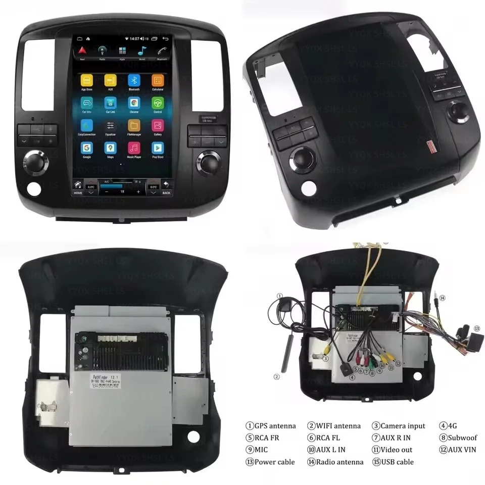 Android 14.0 Touch screen for Nissan Pathfinder 2008-2012 Car Radio Stereo Multimedia GPS Navigation Head Unit carplay