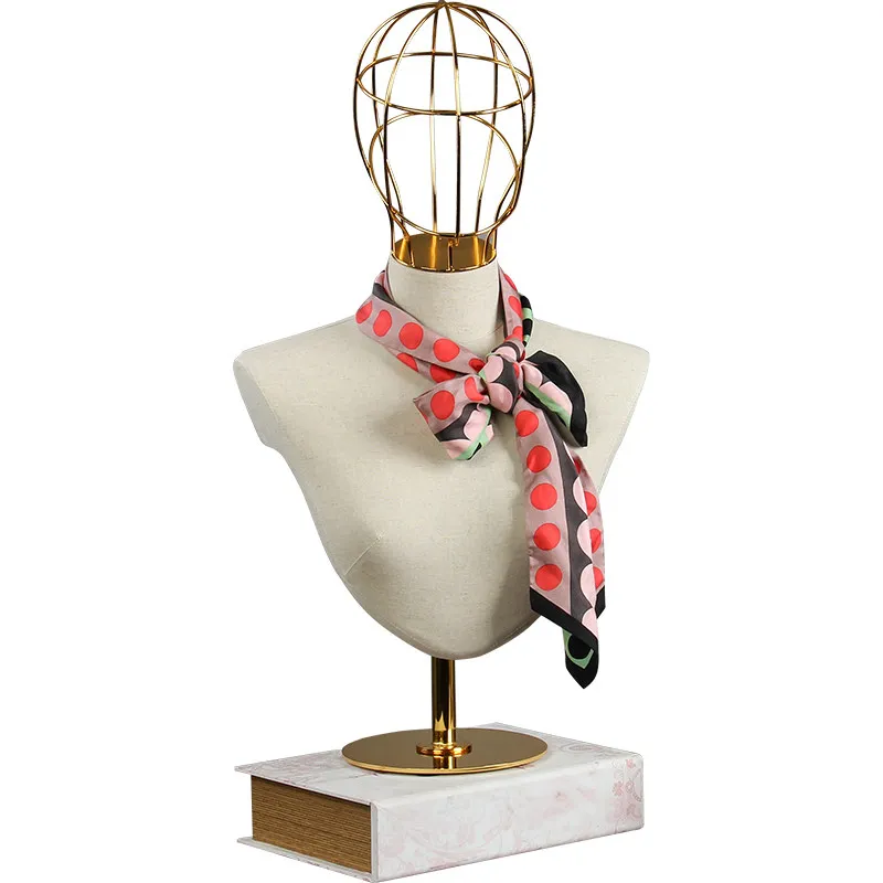 Women's Head Mannequins Body For Clothing,Femme Necklace Prop,Scarf Model Half Body Chest Hanging Board AT423