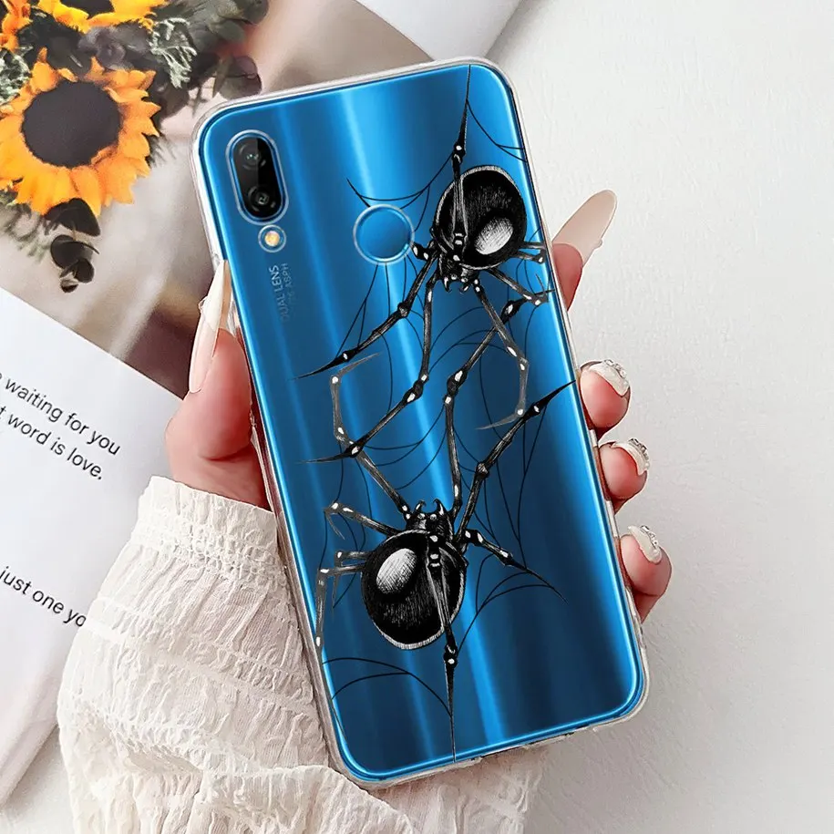 لغطاء حافظة هاتف هواوي P20 لايت ANE-LX1 ANE-LX2 ANE-LX3 غطاء كرتوني شفاف لهاتف هواوي P20 Lite Nova 3e Capa