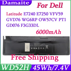 NEUE WD52H VFV59 Laptop-Batterie für DELL Breite E7240 E7250 Serie 0 W57CV WD52H KWFFN W57CV GVD76 J31N7 451-BBFW 7,4 V 52WH