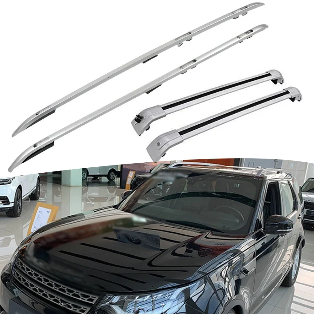 

VULIXYUAN 4PCs Silver Roof Rails Side Rails and Silver Crossbars Fits for Land Rover LR Discovery 5 2017-2025