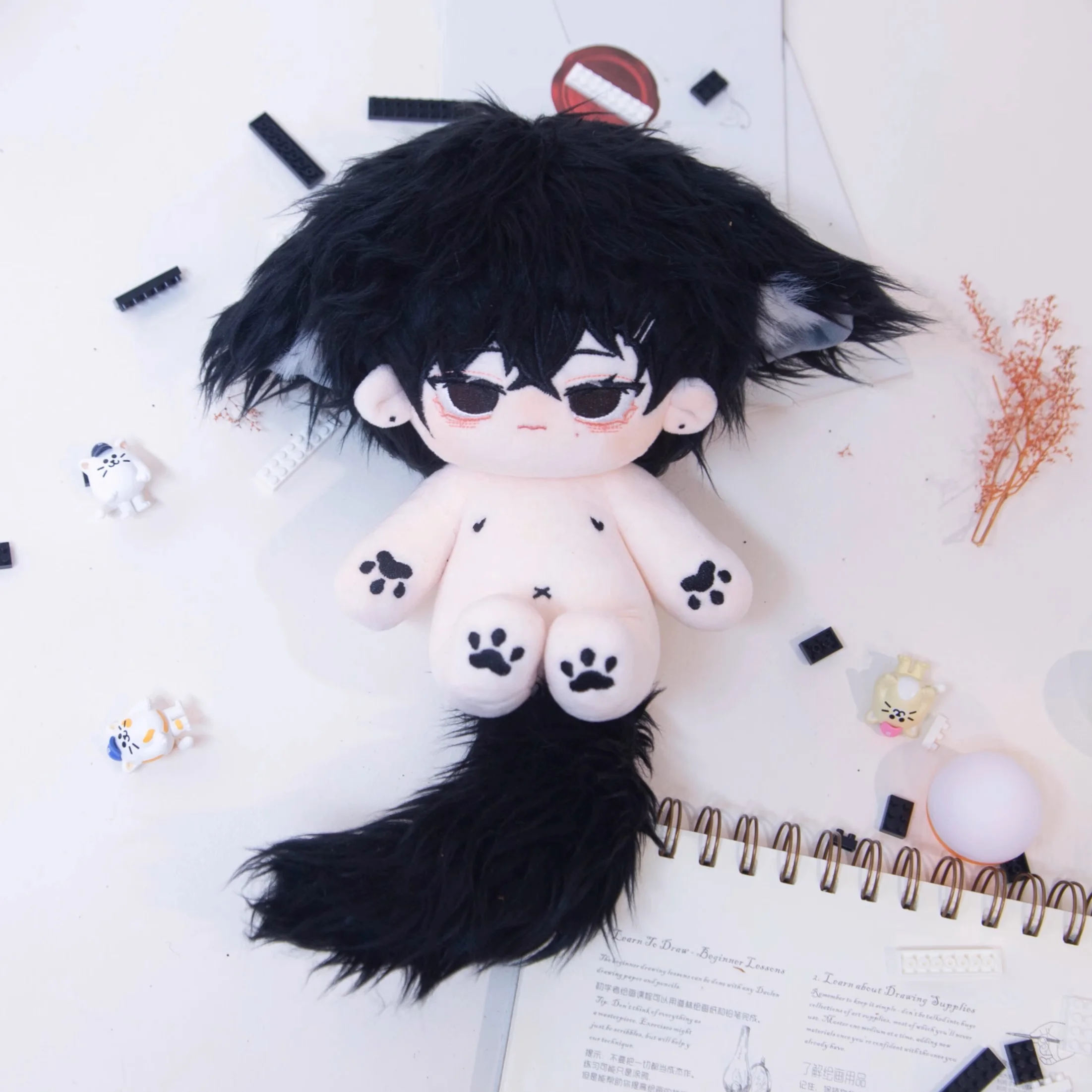 

Anime Demon Mianshi Monster Ear Tail Plush 20cm Toy Body Cute Props Kpop Toys Doll