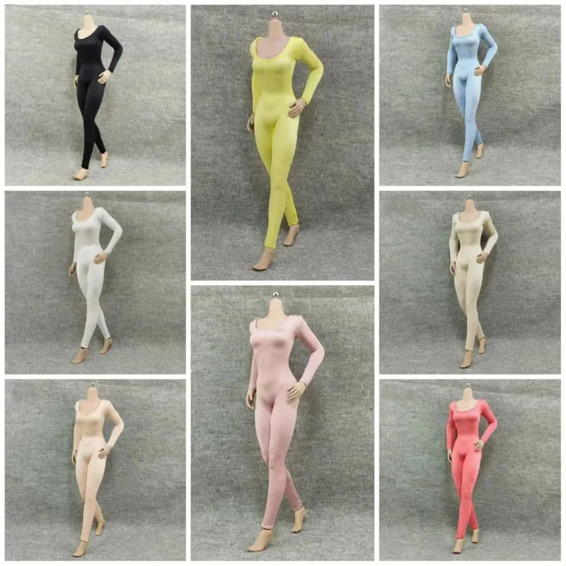 

1/6 Scale Female Soldier Tight Jumpsuit Elastic Long Sleeve Underwear Clothes Model for 12'' Action Figure Doll Accessory