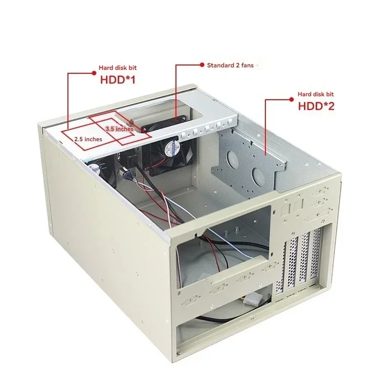 4-Slot Industrial PC Chassis – Wall-Mountable, Supports Multi-Serial Port mATX Motherboards & Compact ATX Laser System Units