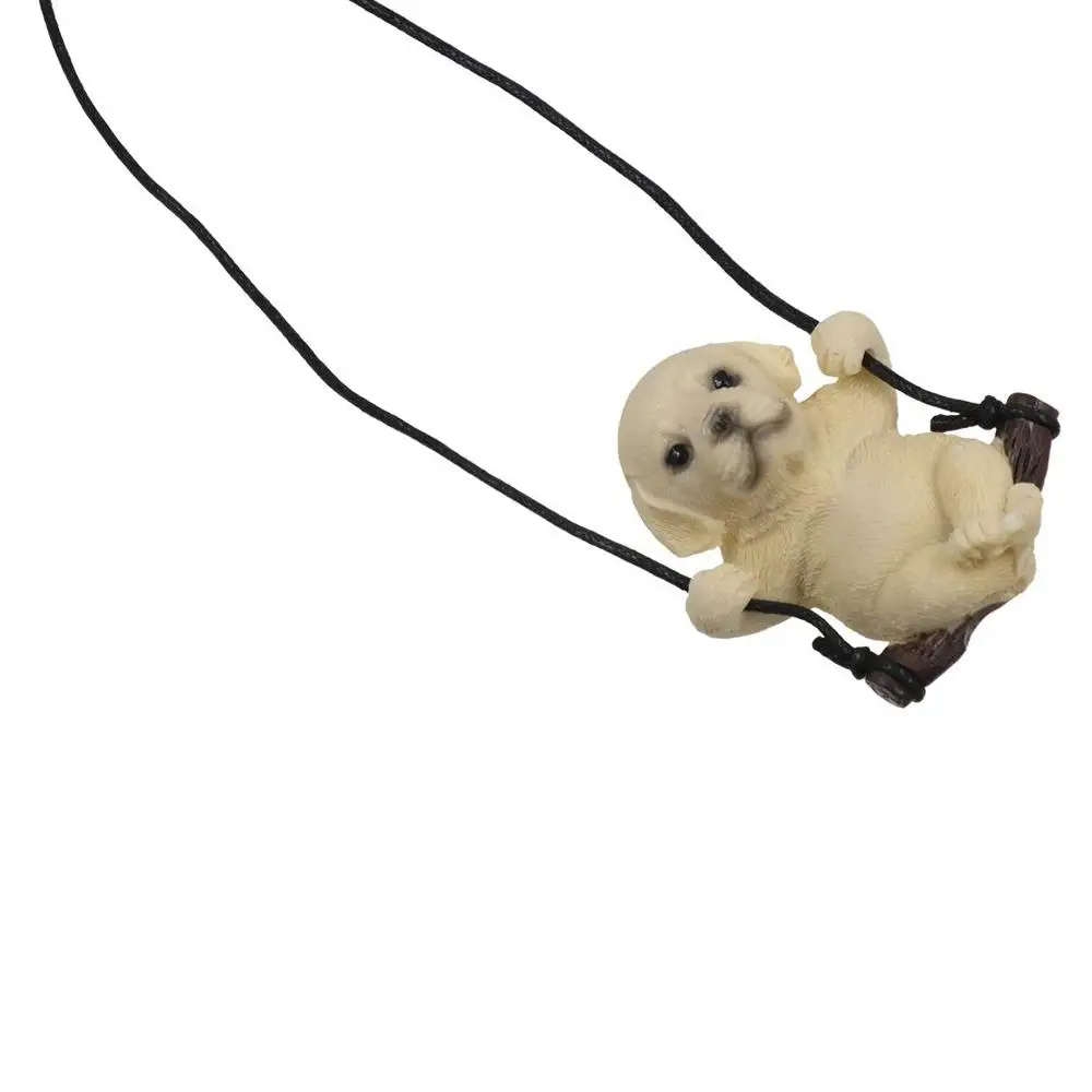 Labrador Dog Rear View Mirror Hanging Monkey Swing Car Window Pendant Cute Car Trinket Rearview Mirror Ornament Decoration