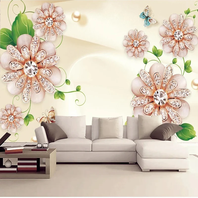 

Custom Photo Wallpaper Simple 3D Rose Diamond Mural European Style Living Room Bedroom TV Sofa Background Wall Painting Fresco