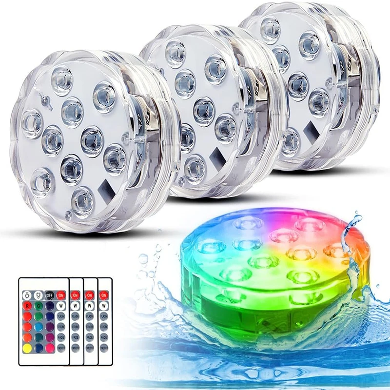 

3/10Led Swimming Pool Light Remote Control RGB Dive Fish Light LED Underwater Lamp Ship/Car Decorative Lamp for Vase Aquarium