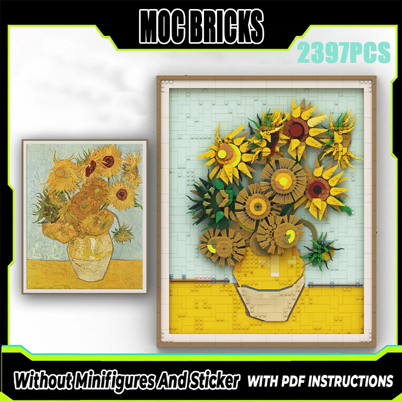 

Exquisite new product MOC building block art model sunflower ornament technology modular children's toy gift DIY assembly set