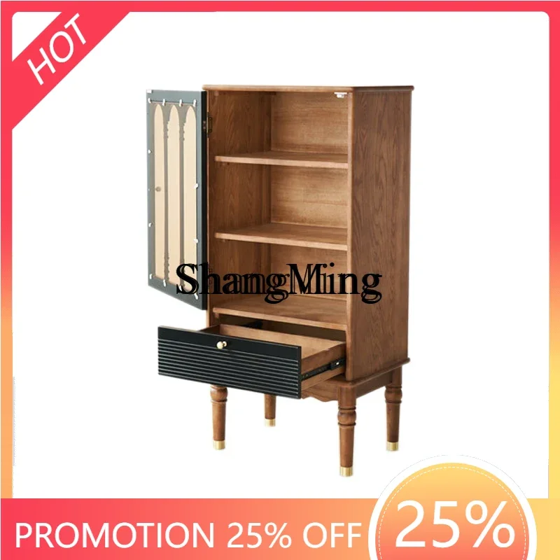 

ZYY fashion exquisite retro display cabinet small apartment living room wall storage wine cabinet glass door figure TV cabinet