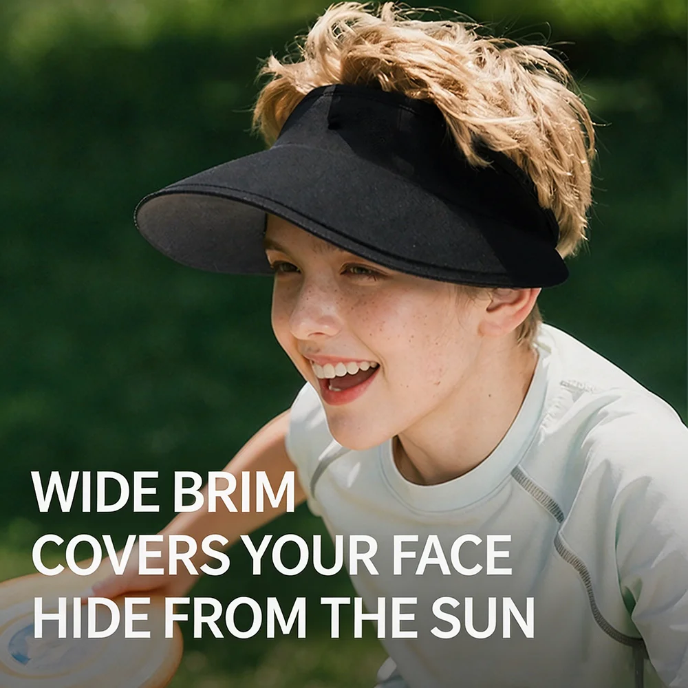 Foldable Empty Top Sun Hat For Boys Girls Summer Outdoor UV Protection Hat Breathable Seamless Portable Anti-ultraviolet Visor S