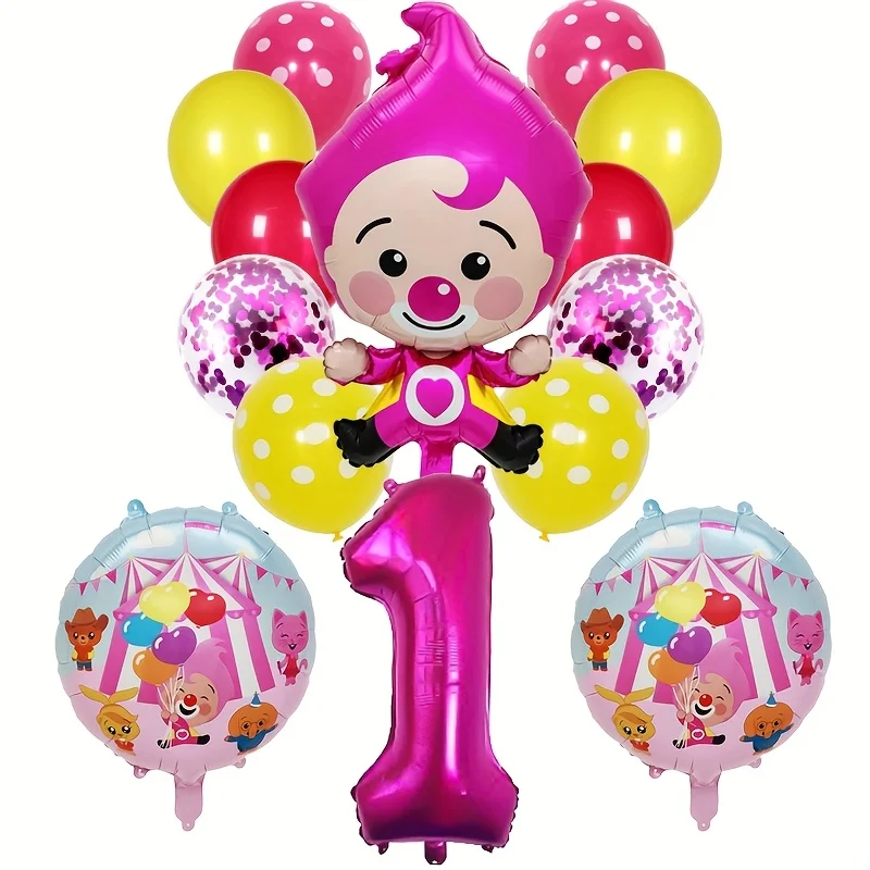 1 Juego de globos de aluminio de payaso nuevo de circo de dibujos animados, globo con números de 32 pulgadas, decoraciones para fiesta de cumpleaños y Baby Shower para niños, regalos para niños