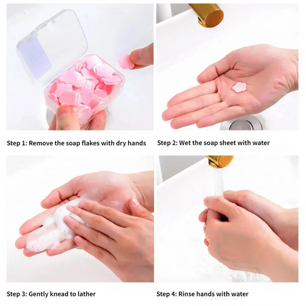 Soap Sheet 4 Box Allergy Free Deeply Moisturizing Disposable  Children\'s Hand Washing Soap Paper Bathroom Supplies