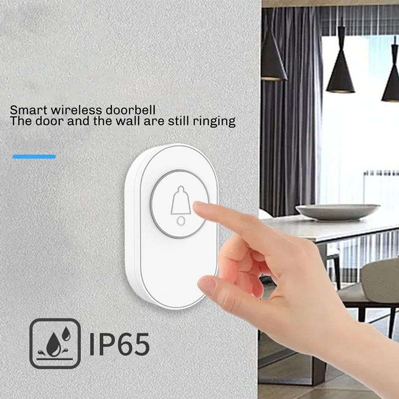 433 МГц беспроводной дверной звонок водонепроницаемый умный домашний дверной звонок комплект ночного видения флуоресцентное кольцо вспышка охранная сигнализация